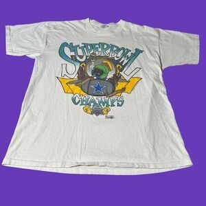 Vintage 1993 Marvin The Martian Cowboys Super Bowl Champs Looney Tunes XL USA